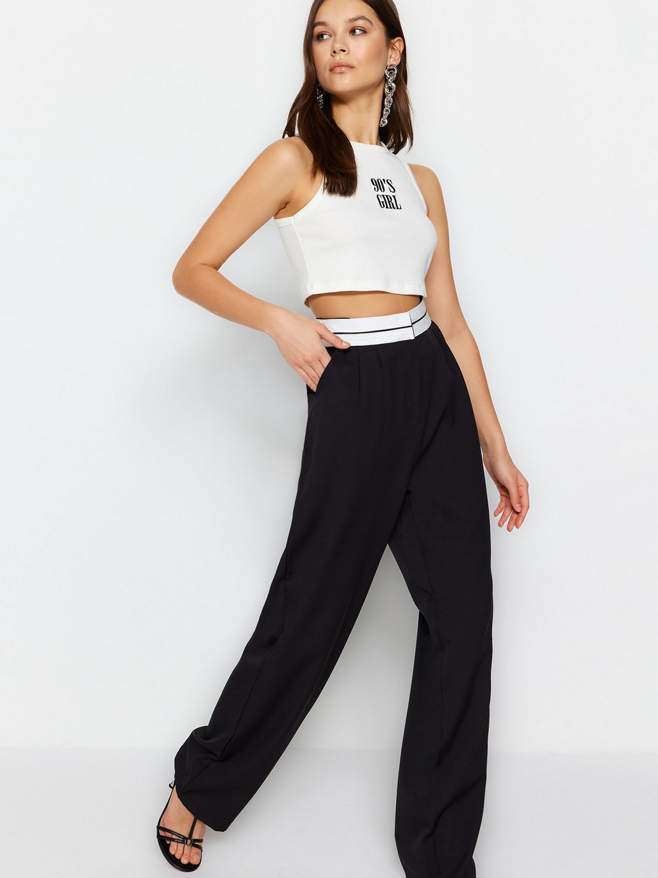 Брюки палаццо Trendyol модель TWOSS23PL00150/Siyah Фото