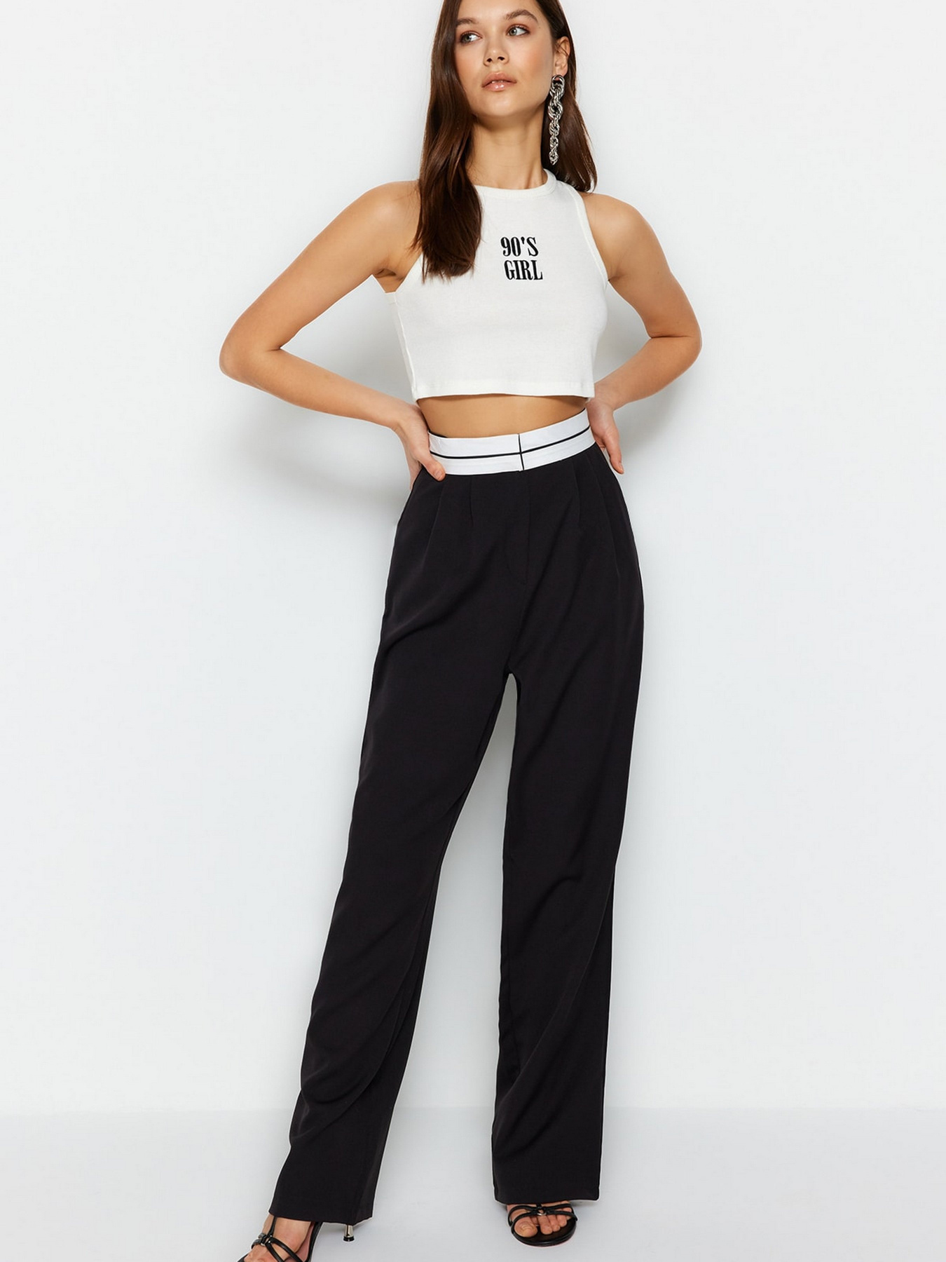 Брюки палаццо Trendyol модель TWOSS23PL00150/Siyah Фото