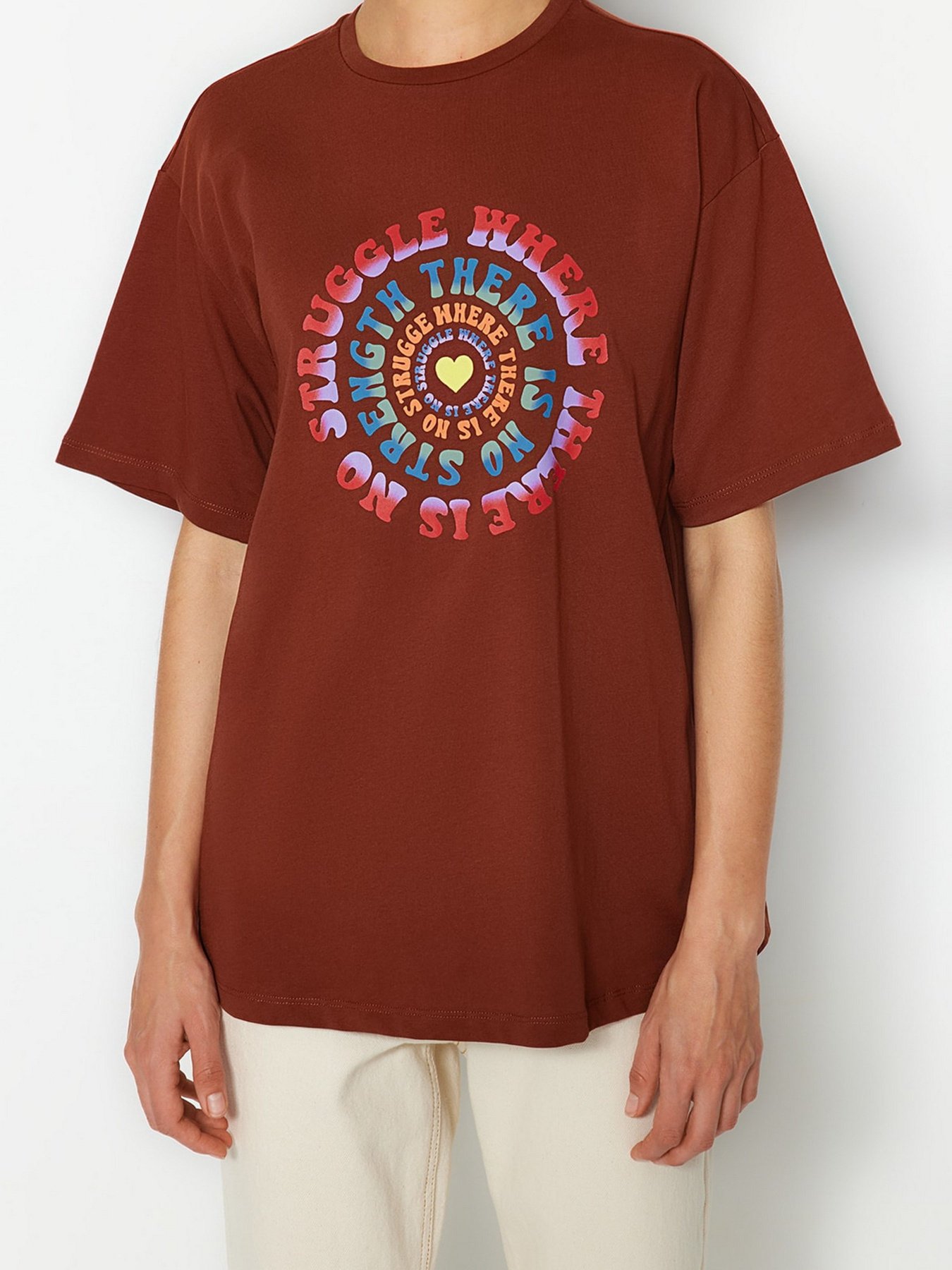 Футболка Trendyol модель TWOSS23TS00250/Kahverengi Фото