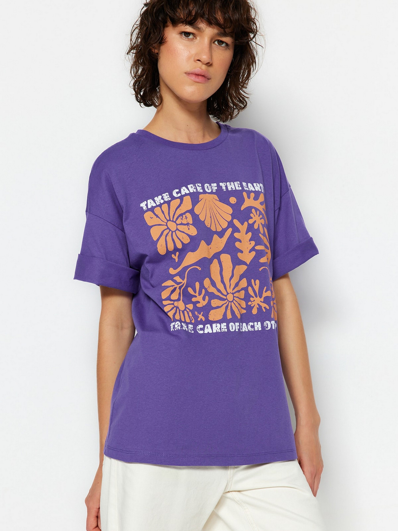 Футболка Trendyol модель TWOSS23TS00351/Mor Фото