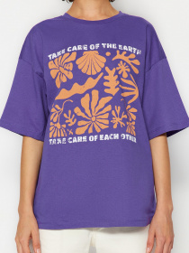 Футболка Trendyol модель TWOSS23TS00351/Mor Фото