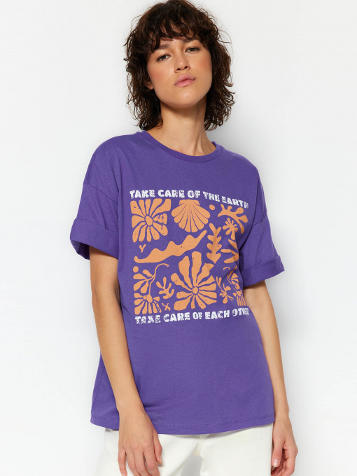 Футболка Trendyol модель TWOSS23TS00351/Mor Фото