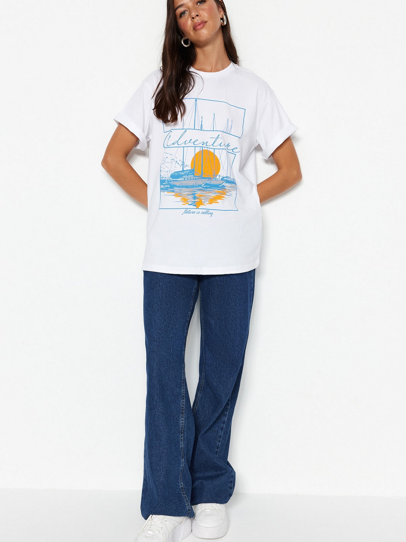 Футболка Trendyol модель TWOSS23TS00364/Beyaz Футболка Trendyol модель TWOSS23TS00364/Beyaz Фото