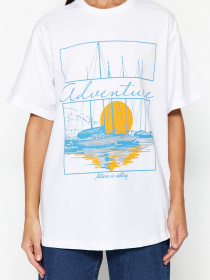 Футболка Trendyol модель TWOSS23TS00364/Beyaz Футболка Trendyol модель TWOSS23TS00364/Beyaz Фото