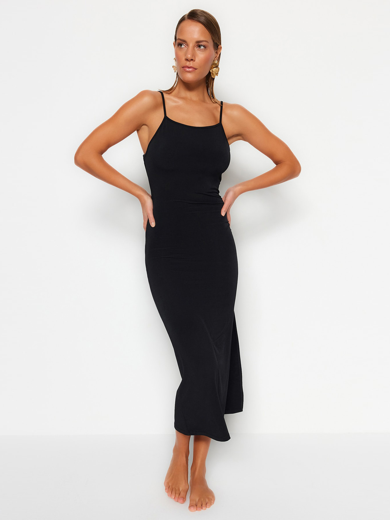 Сукня міді Trendyol модель TBESS23EL00116/Siyah Фото