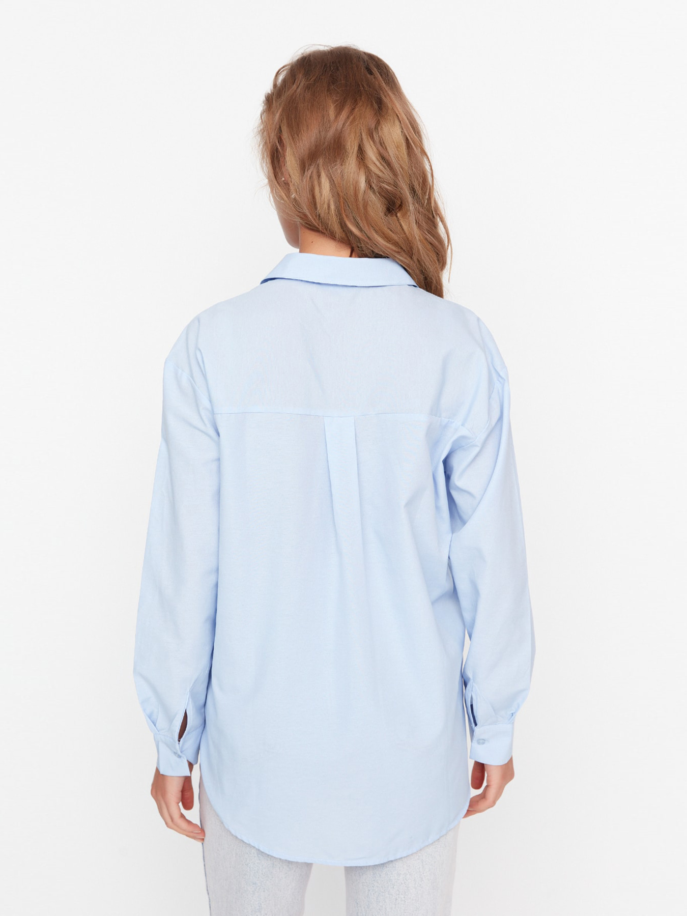 Рубашка повседневная Trendyol модель TWOAW20GO0107/Mavi Рубашка повседневная Trendyol модель TWOAW20GO0107/Mavi Фото