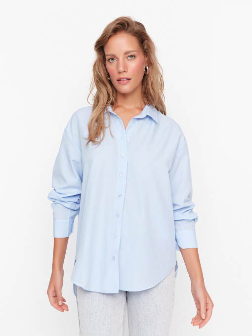 Рубашка повседневная Trendyol модель TWOAW20GO0107/Mavi Фото