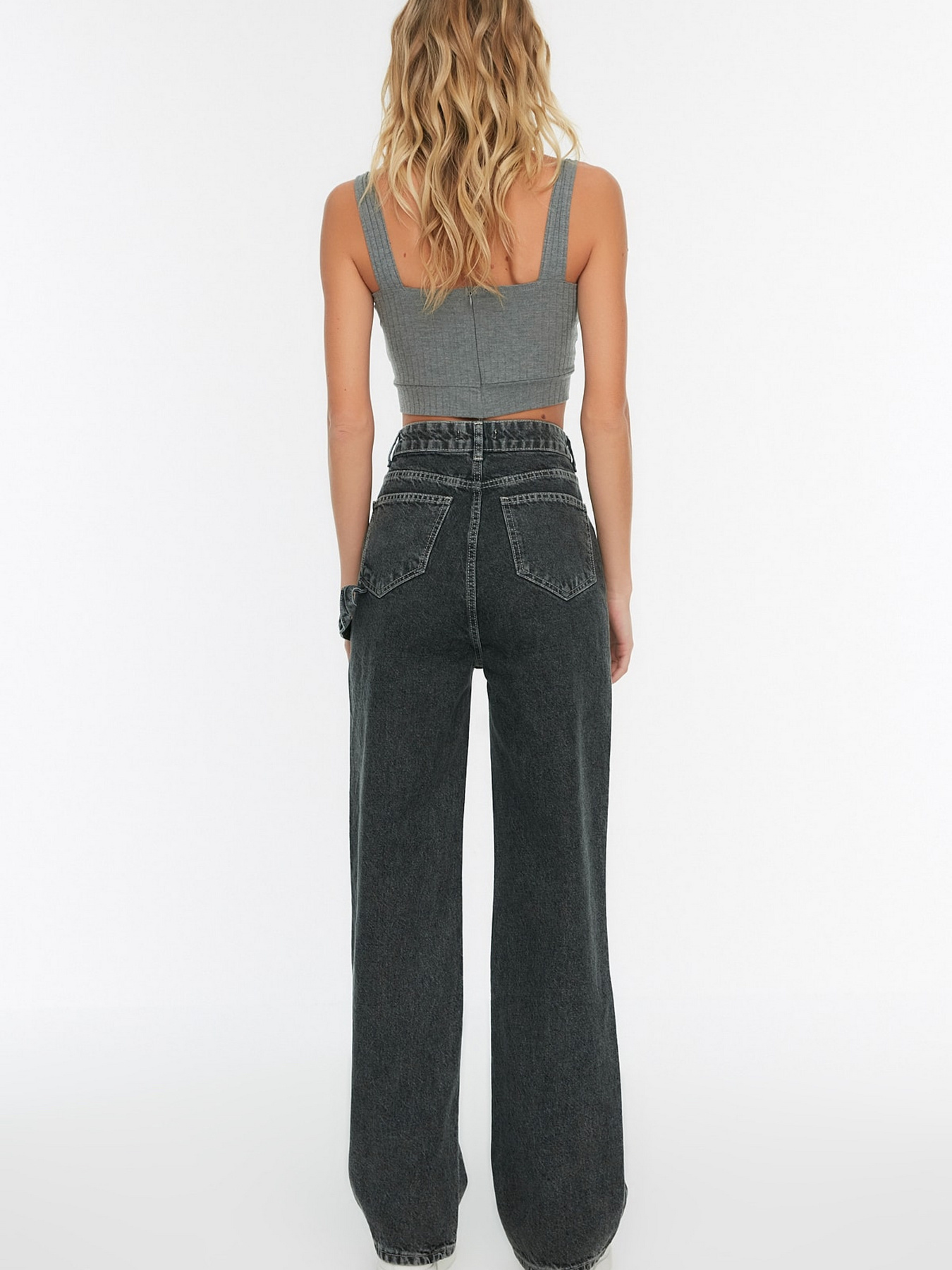 Широкі джинси Trendyol модель TWOAW22JE0664/Antrasit Фото