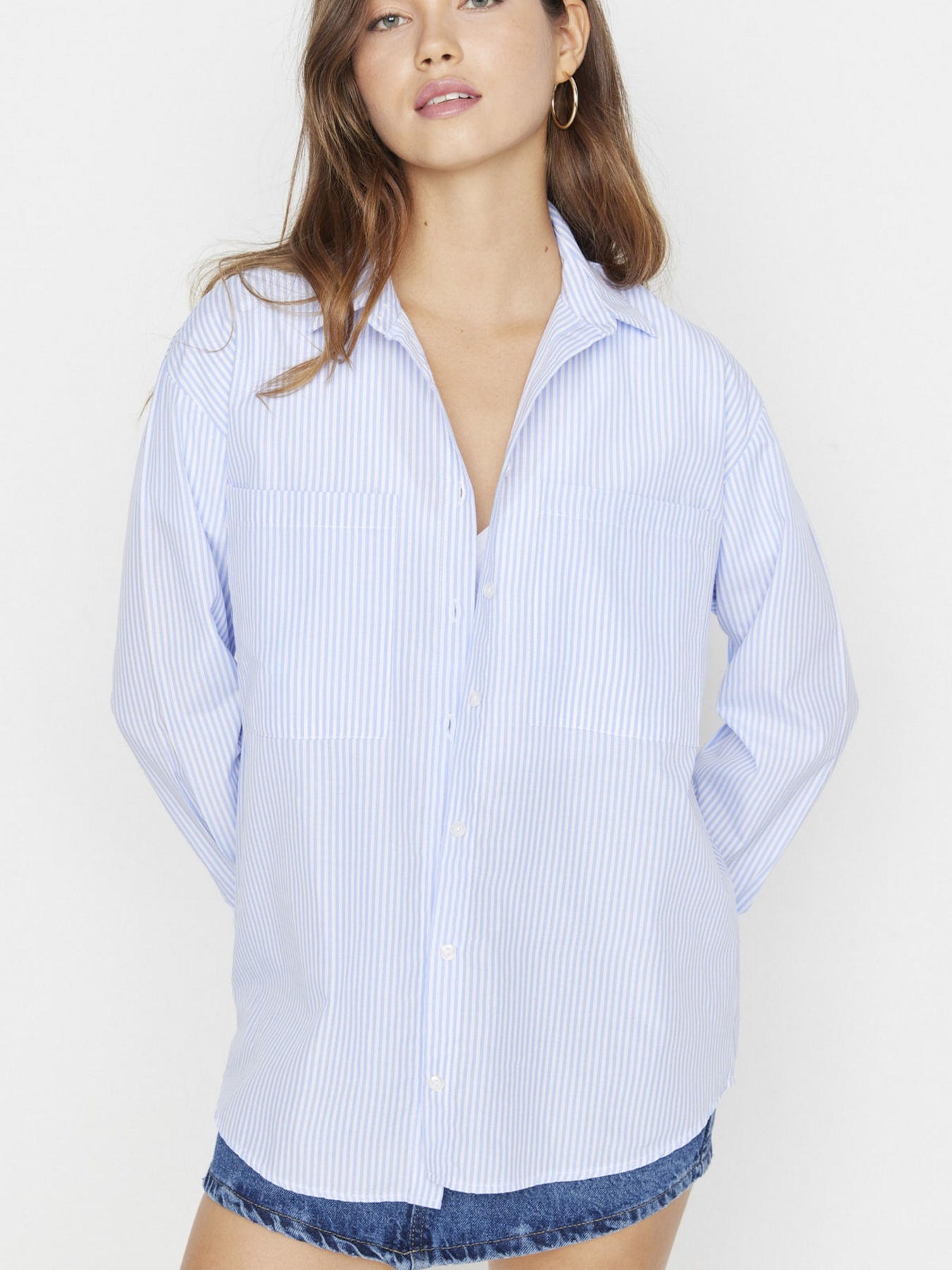 Рубашка Trendyol модель TWOAW23GO00359/Mavi Фото