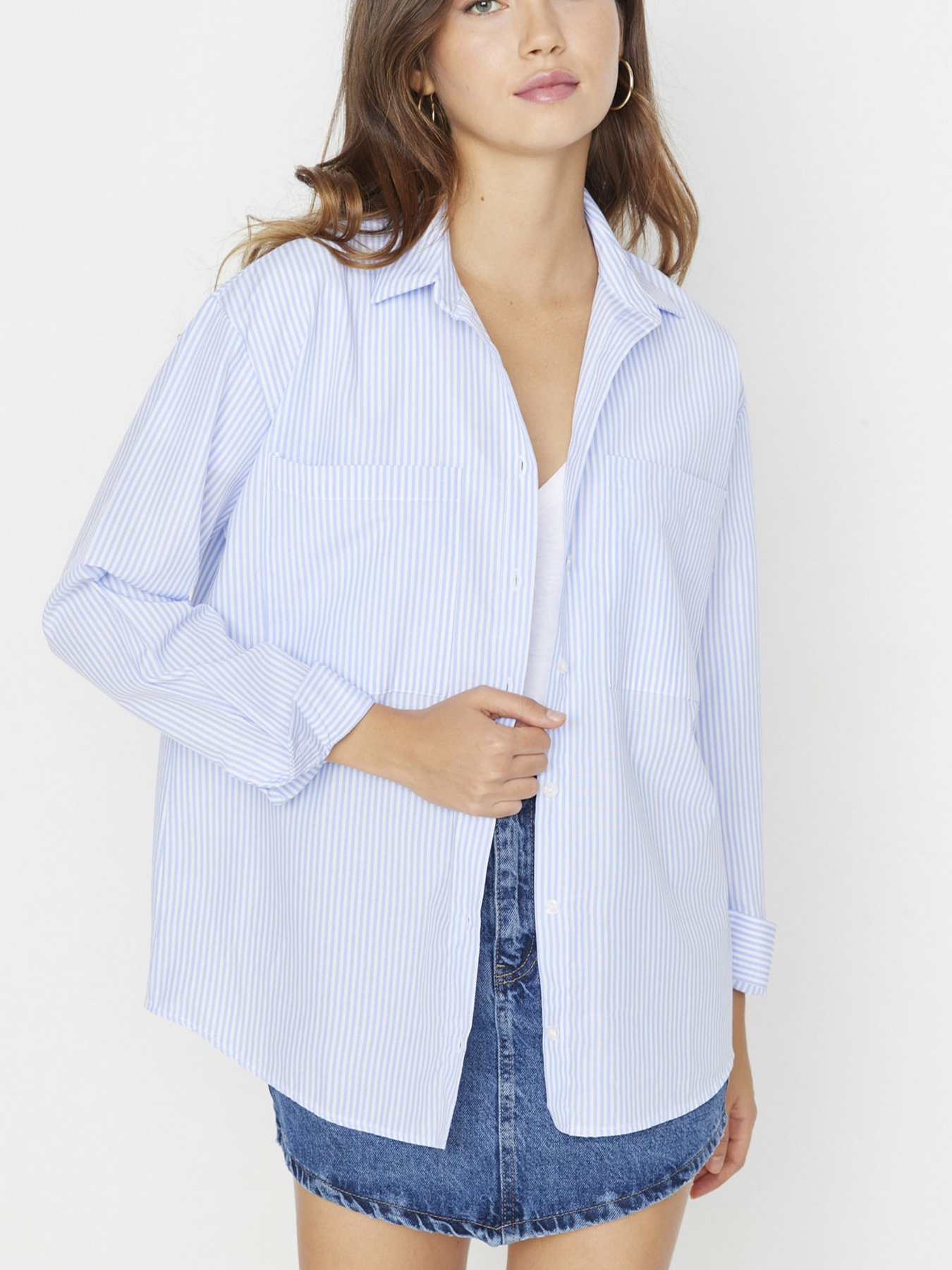 Сорочка повсякденна Trendyol модель TWOAW23GO00359/Mavi Фото