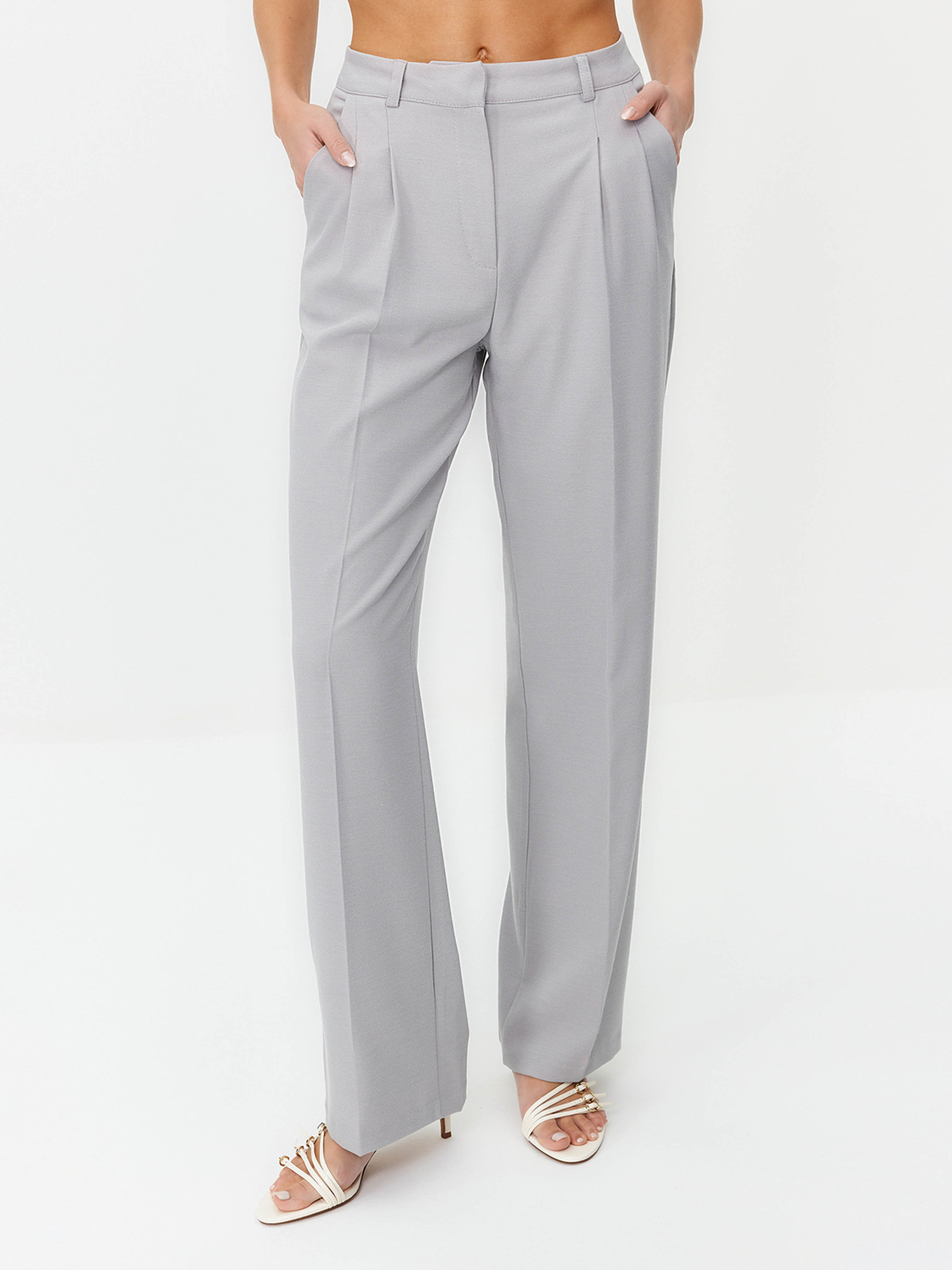 Класичні штани Trendyol модель TWOAW23PL00401/Gri Фото