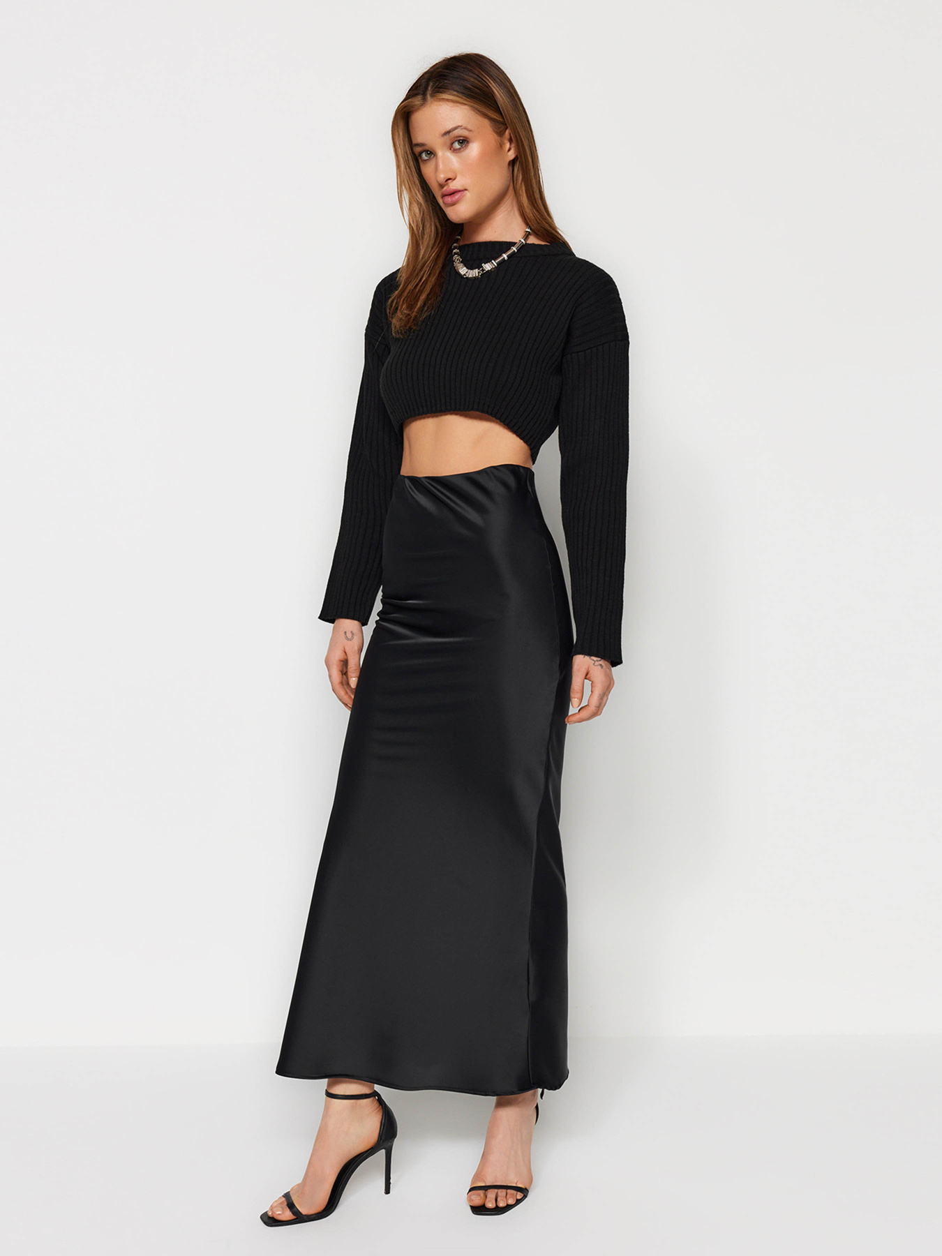 Спідниця максі Trendyol модель TWOAW24ET00358/Siyah Фото