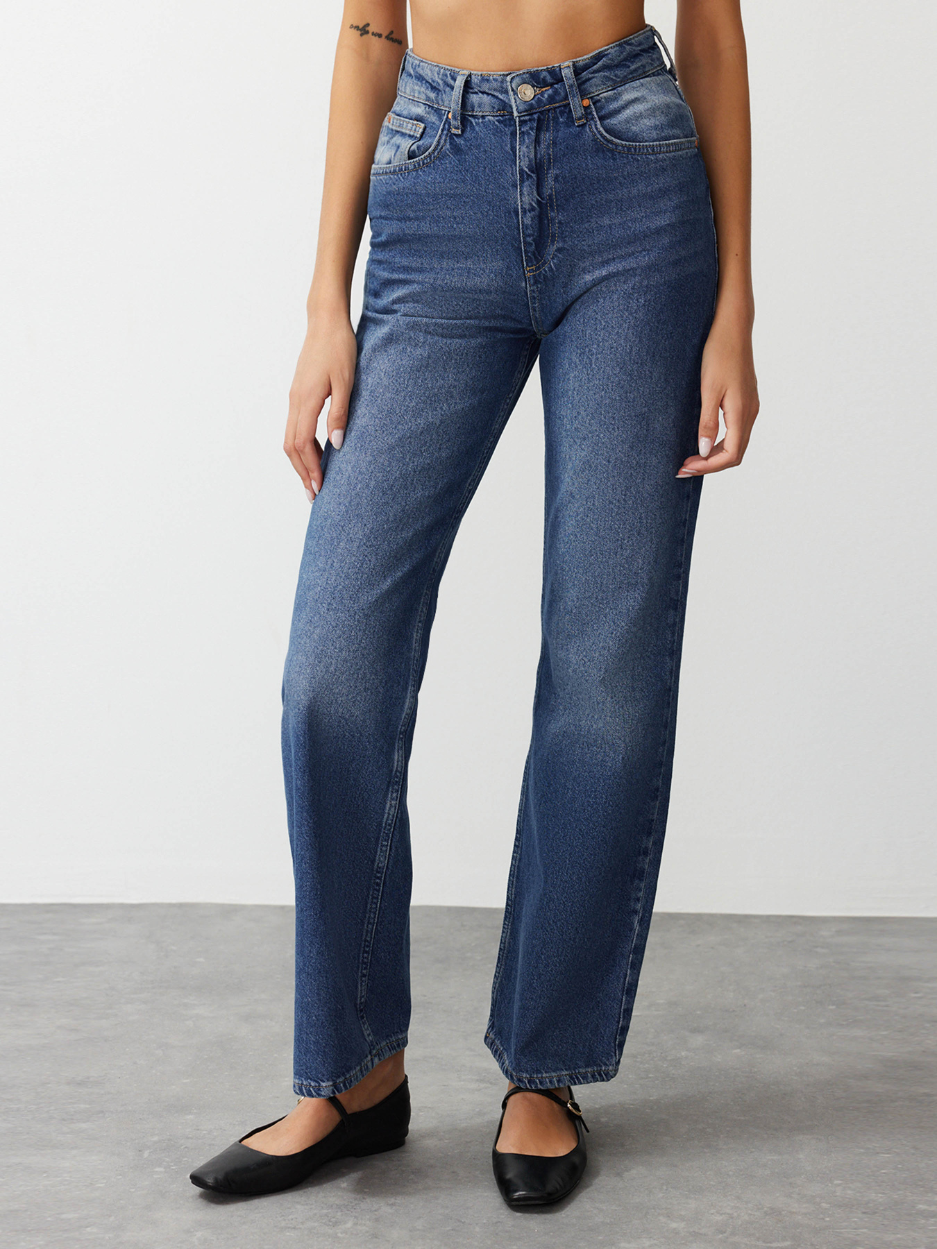 Широкі джинси Trendyol модель TWOAW24JE00073/Mavi Фото