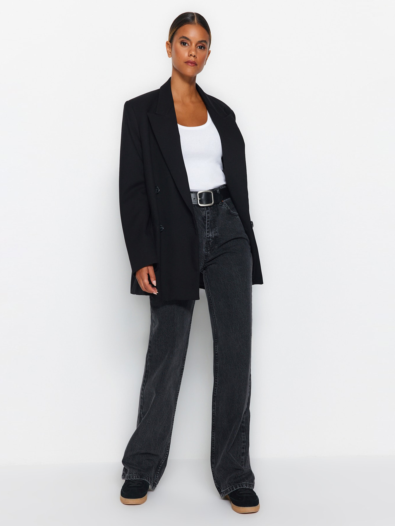 Широкі джинси Trendyol модель TWOAW24JE00089/Antrasit Фото