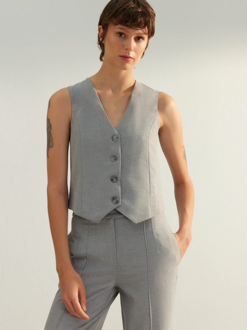 Классический жилет Trendyol модель TWOAW24YE00061/Gri Фото