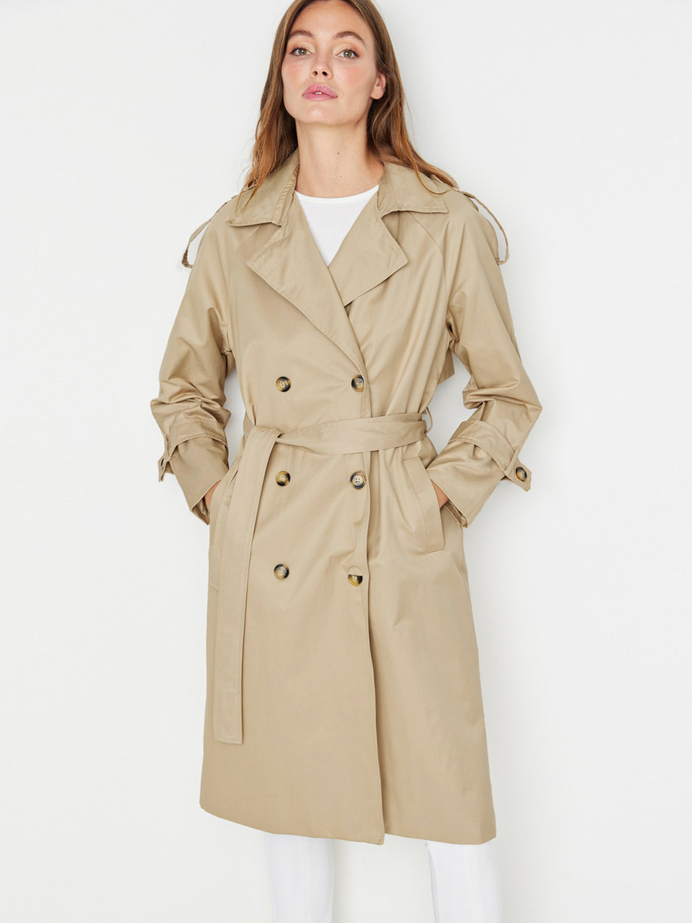 Тренч Trendyol модель TWOSS20TR0012/Bej Фото