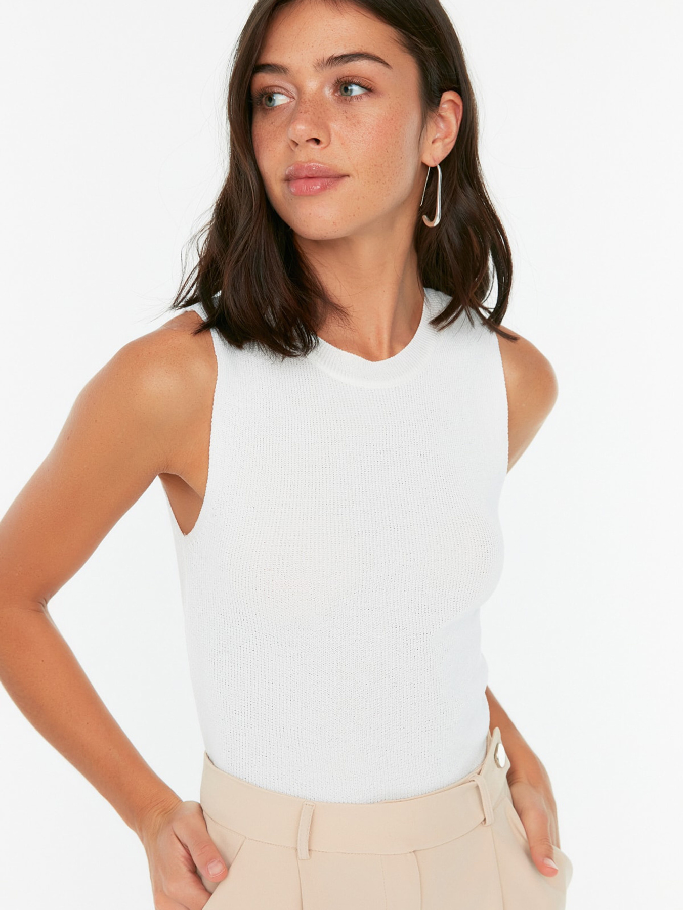 Майка Trendyol модель TWOSS21BZ0098/Ekru Фото