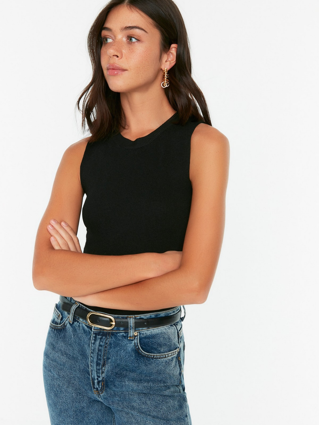 Майка Trendyol модель TWOSS21BZ0098/Siyah Майка Trendyol модель TWOSS21BZ0098/Siyah Фото