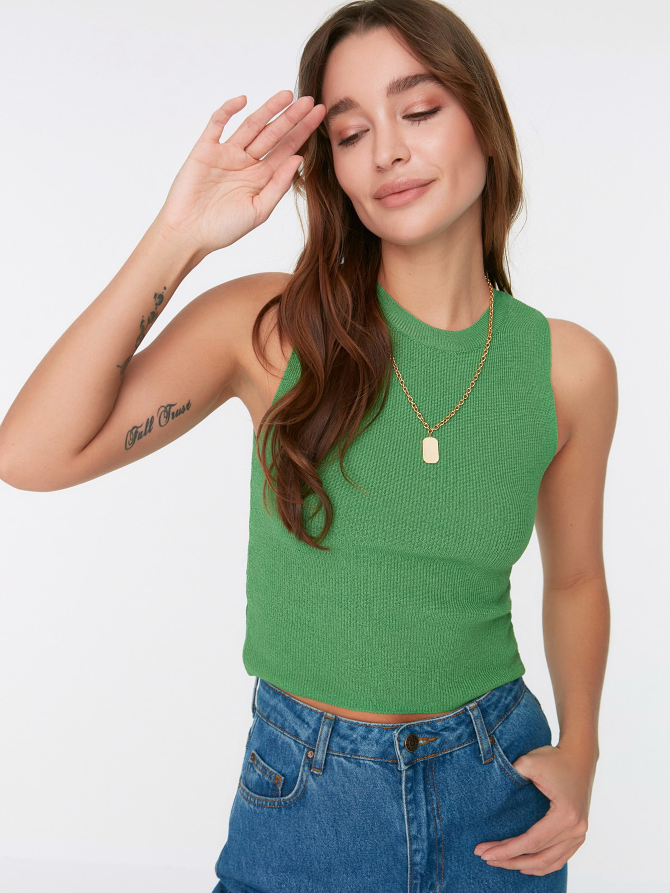 Майка Trendyol модель TWOSS21BZ0098/Yesil Майка Trendyol модель TWOSS21BZ0098/Yesil Фото