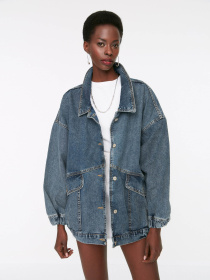 Джинсова куртка Trendyol модель TWOSS21CE0289/Koyu Mavi Фото