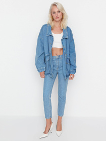Джинсова куртка Trendyol модель TWOSS21CE0289/Mavi Джинсова куртка Trendyol модель TWOSS21CE0289/Mavi Фото