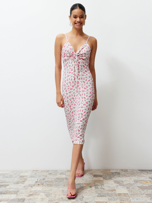 Платье миди Trendyol модель TWOSS23EL01454/Ekru Фото