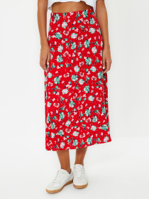 Спідниця міді Trendyol модель TWOSS23ET00295/Kirmizi Фото