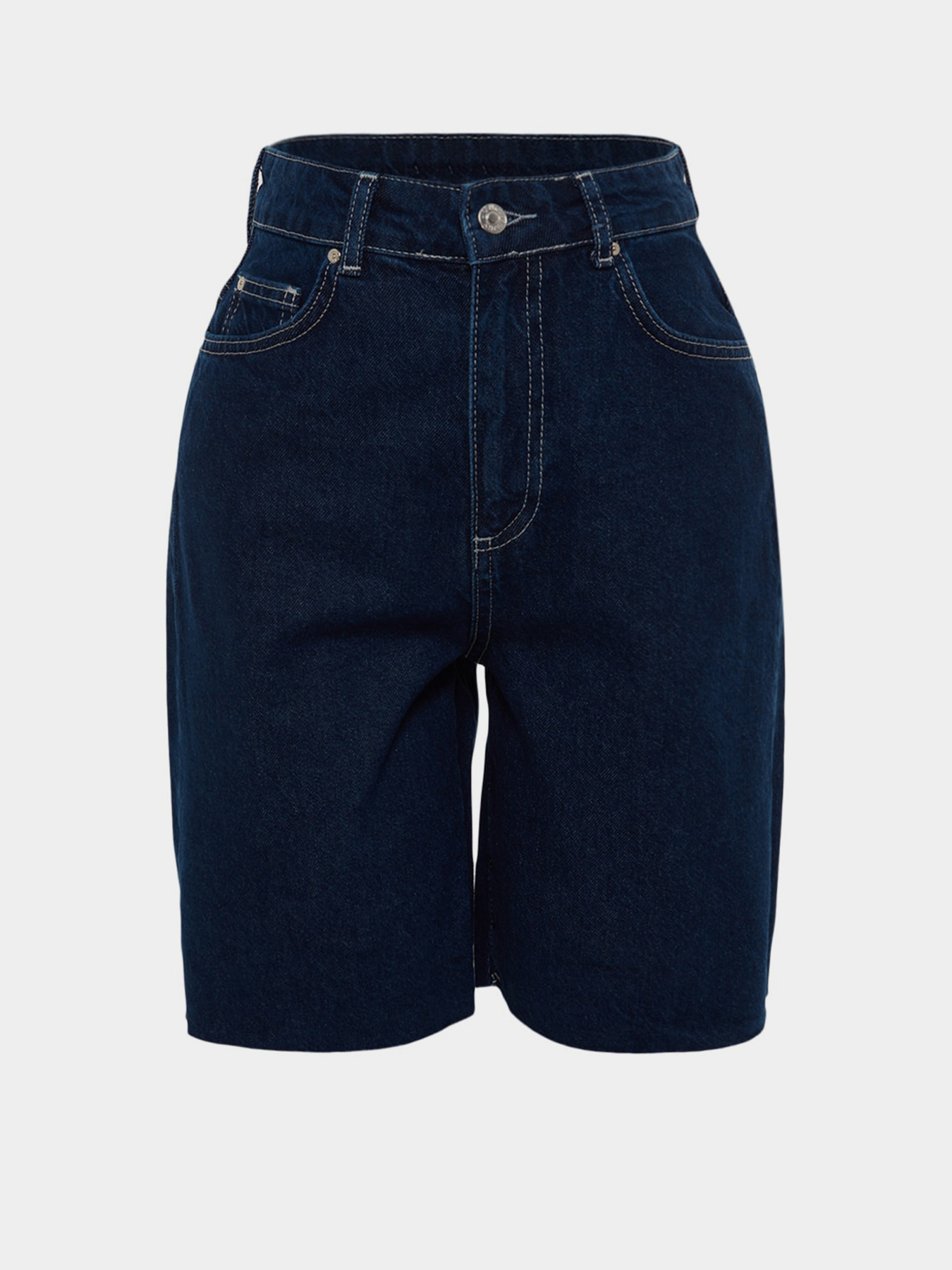 Джинсовые шорты Trendyol модель TWOSS23SR00094/Koyu Mavi Джинсовые шорты Trendyol модель TWOSS23SR00094/Koyu Mavi Фото