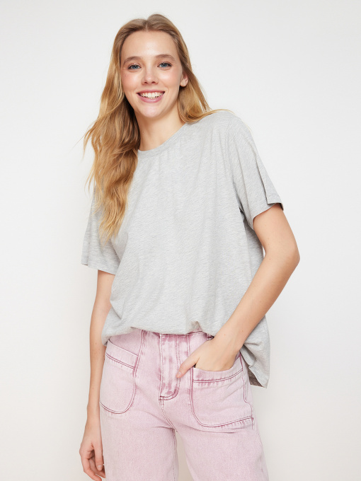 Футболка Trendyol модель TWOSS23TS00000/Gri Melanj Фото