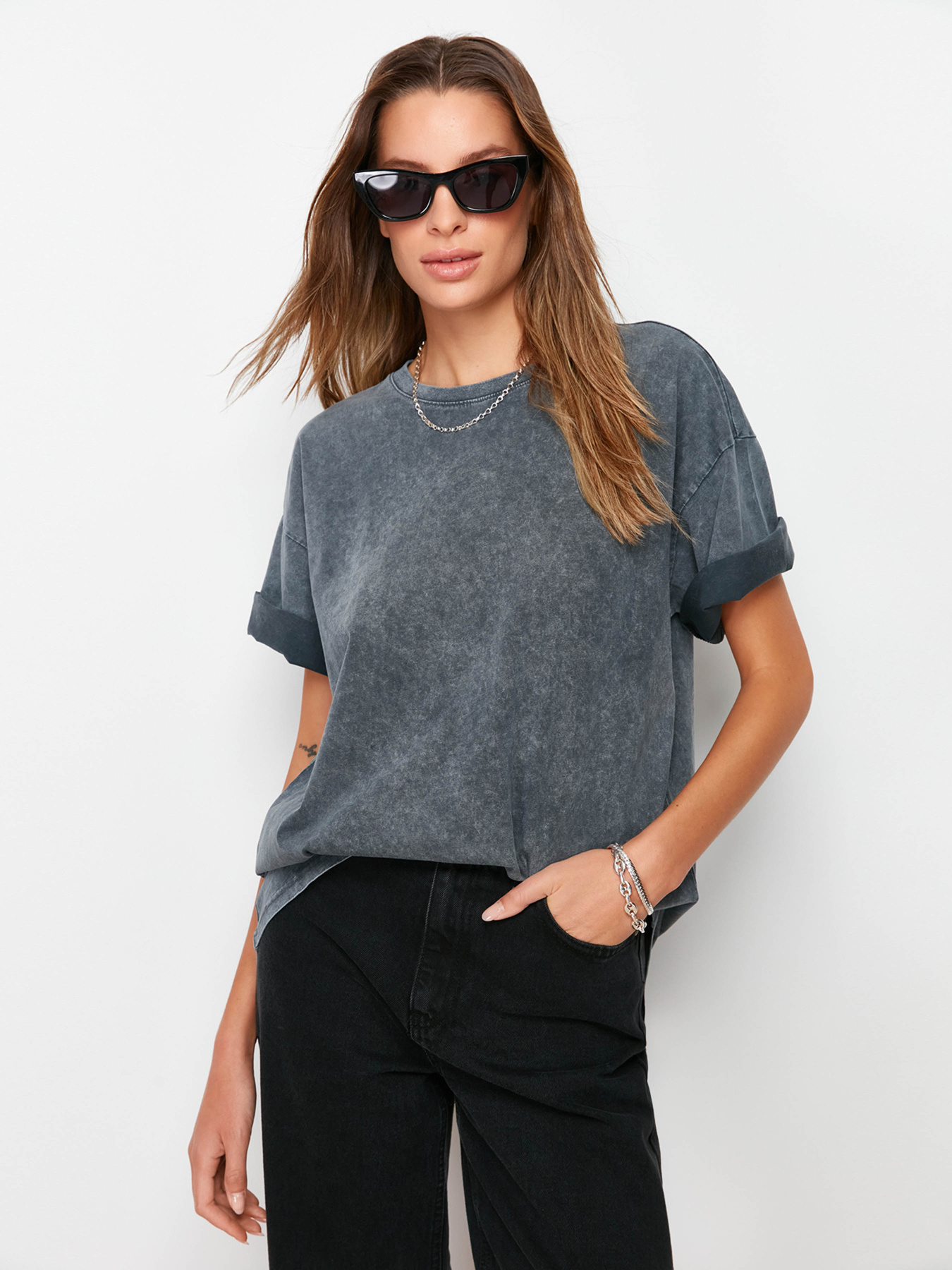 Футболка Trendyol модель TWOSS23TS00109/Antrasit Фото