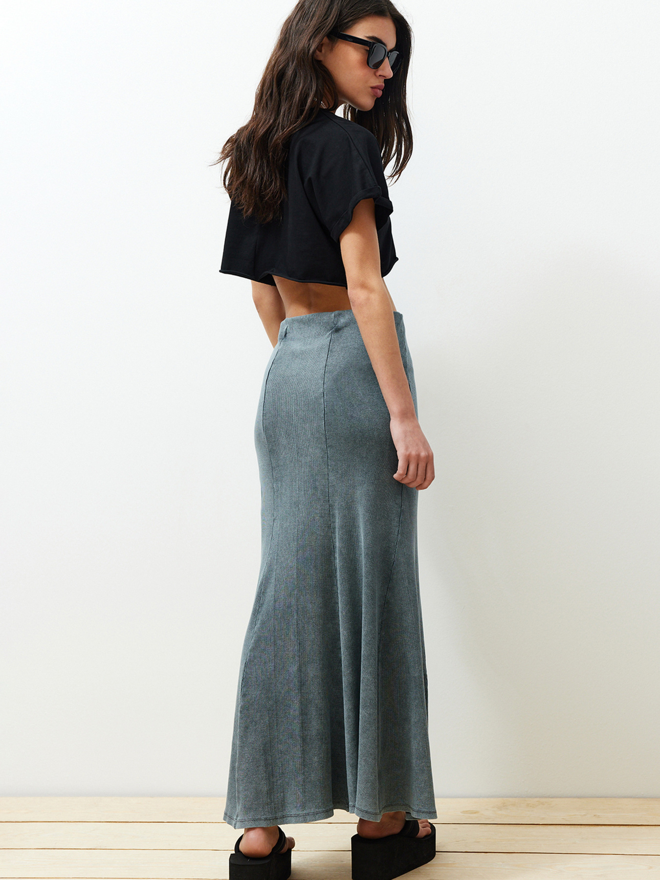 Спідниця максі Trendyol модель TWOSS24ET00089/Antrasit Фото