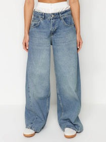 Широкі джинси Trendyol модель TWOSS24JE00053/Mavi Широкі джинси Trendyol модель TWOSS24JE00053/Mavi Фото