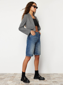 Джинсовые шорты Trendyol модель TWOSS24SR00007/Mavi Джинсовые шорты Trendyol модель TWOSS24SR00007/Mavi Фото