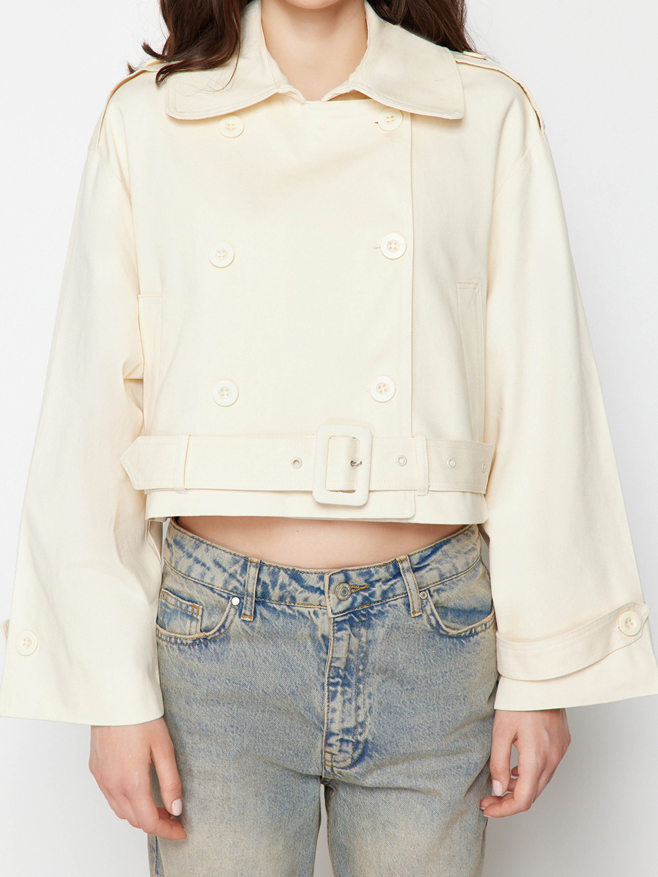 Демісезонна куртка Trendyol модель TWOSS24TR00023/Ekru Фото