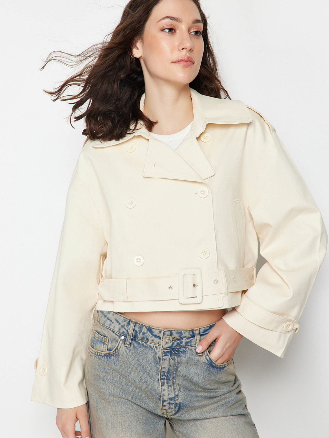 Демісезонна куртка Trendyol модель TWOSS24TR00023/Ekru Фото