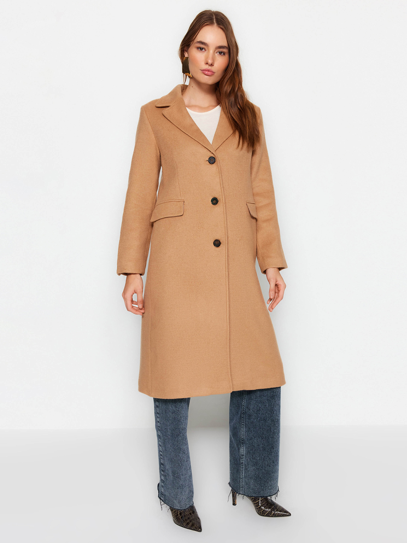 Пальто Trendyol модель TWOAW24KB00171/Bej Фото