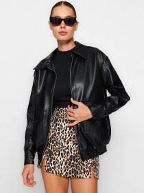 Куртка кожаная Trendyol модель TWOAW24MO00253/Siyah Фото