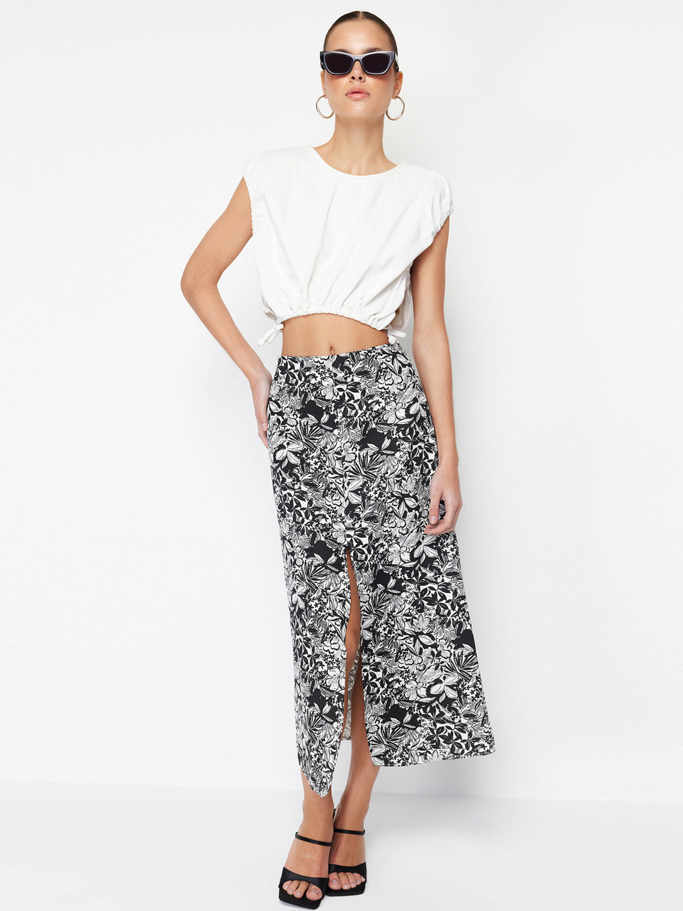 Юбка макси Trendyol модель TWOSS24ET00104/Siyah Фото