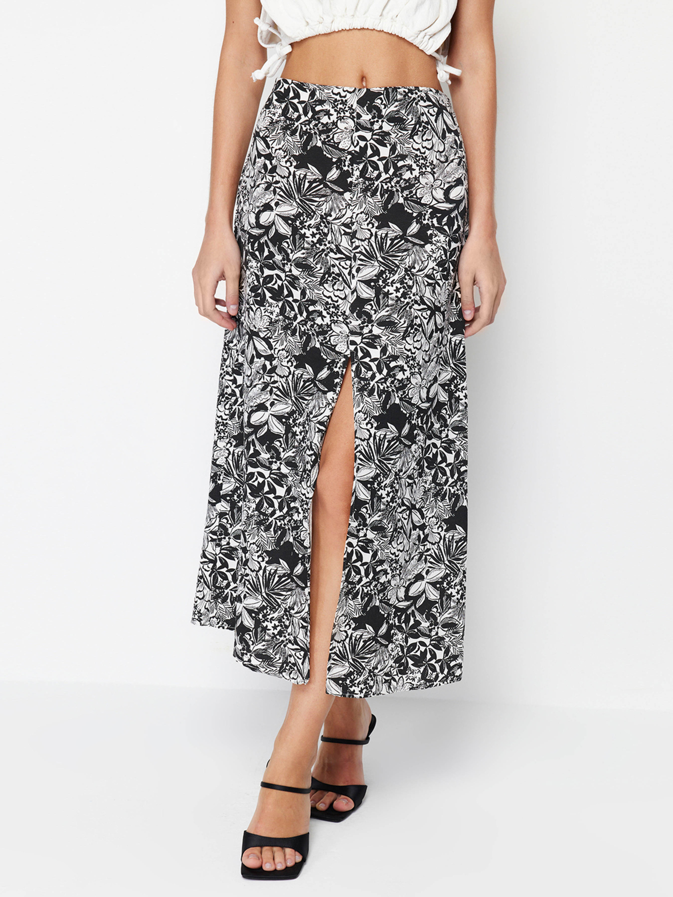 Спідниця максі Trendyol модель TWOSS24ET00104/Siyah Фото