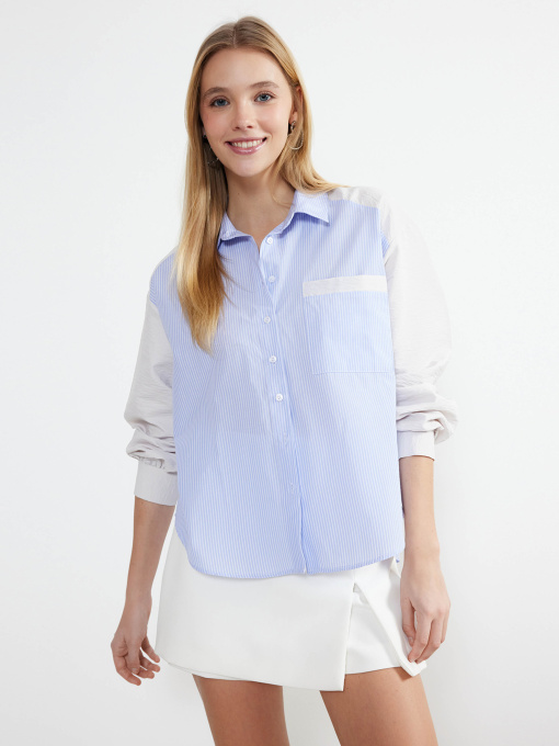 Рубашка Trendyol модель TWOSS24GO00071/Mavi Фото