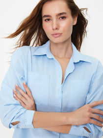 Рубашка Trendyol модель TWOSS24GO00072/Acik Mavi Фото