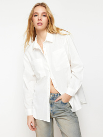 Рубашка повседневная Trendyol модель TWOSS24GO00072/Ekru Фото