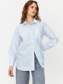 Сорочка повсякденна Trendyol модель TWOSS24GO00073/Acik Mavi Сорочка повсякденна Trendyol модель TWOSS24GO00073/Acik Mavi Фото