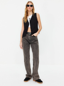 Широкі джинси Trendyol модель TWOSS24JE00169/Antrasit Фото