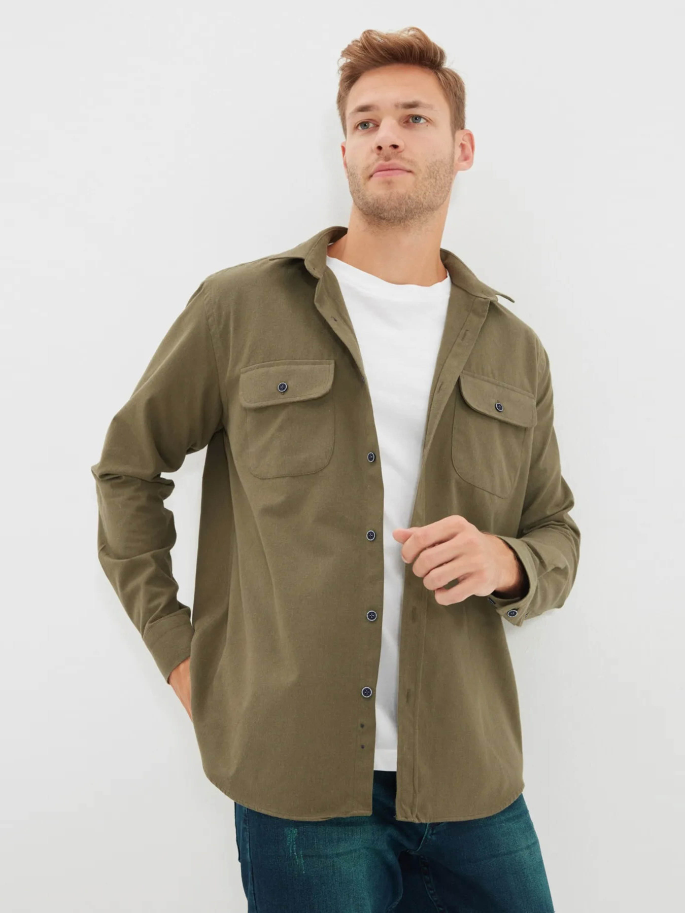 Сорочка повсякденна Trendyol модель TMNAW22GO0350/Haki Фото