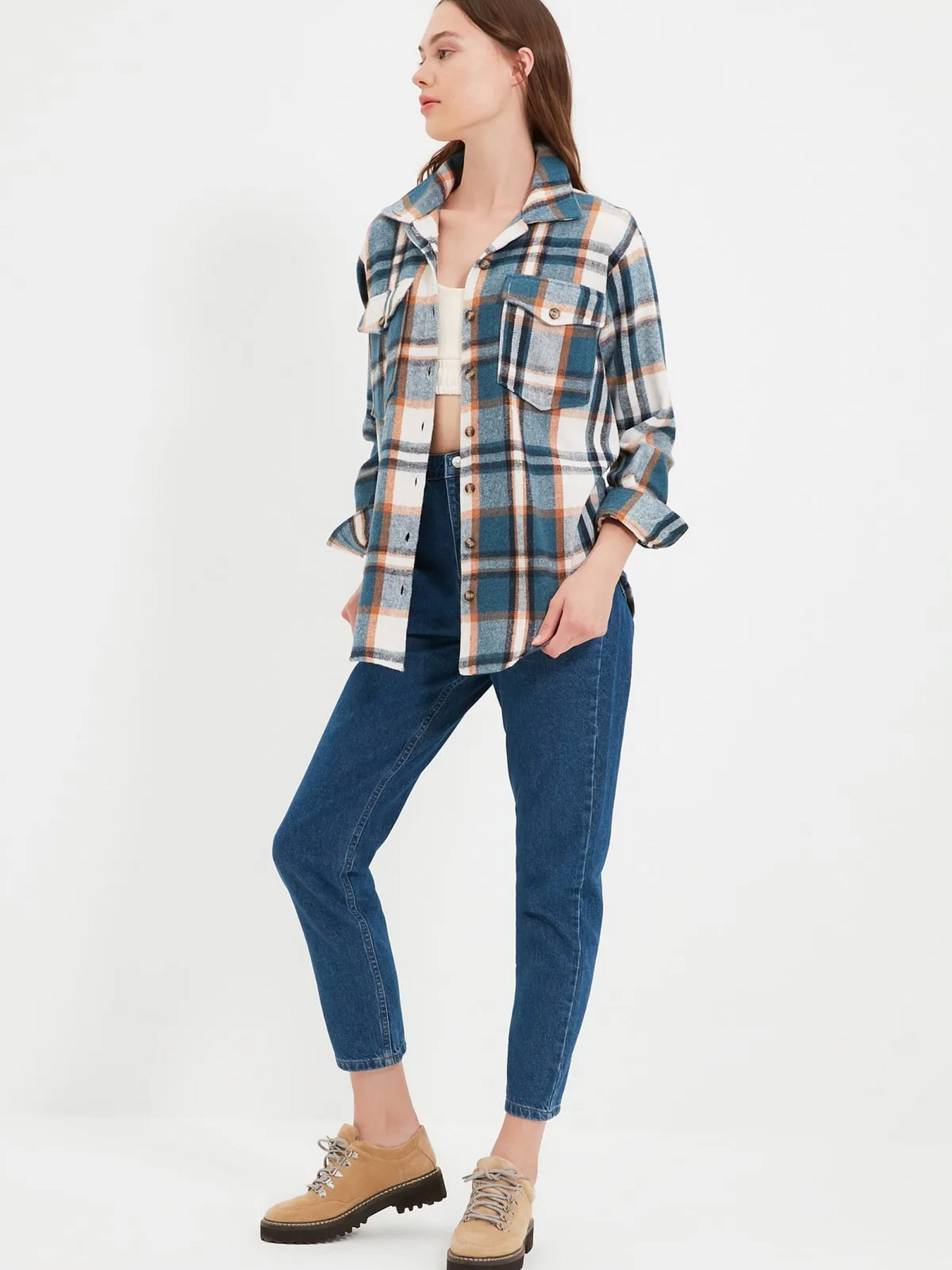 Рубашка Trendyol модель TWOAW22GO0549/Mavi Фото