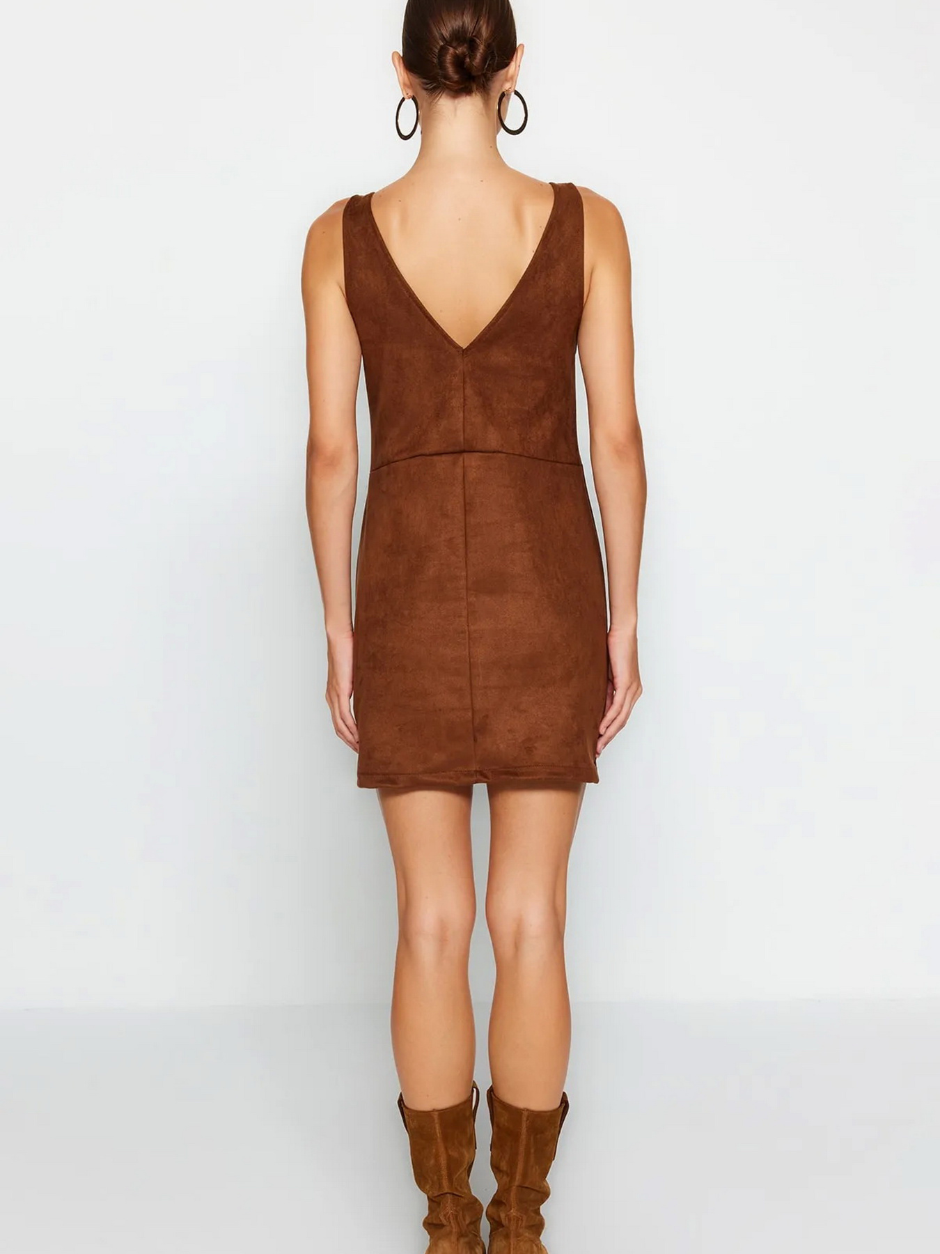 Сукня міні Trendyol модель TWOAW24EL00543/Kahverengi Фото