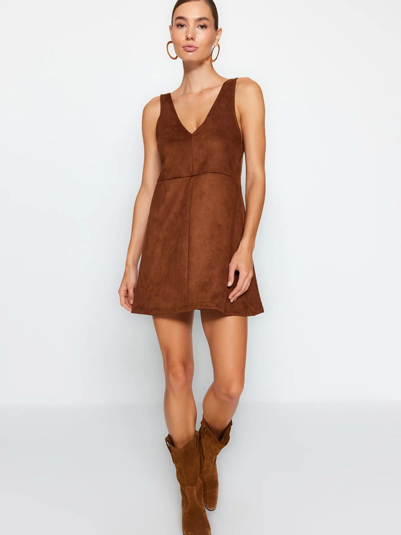 Сукня міні Trendyol модель TWOAW24EL00543/Kahverengi Фото