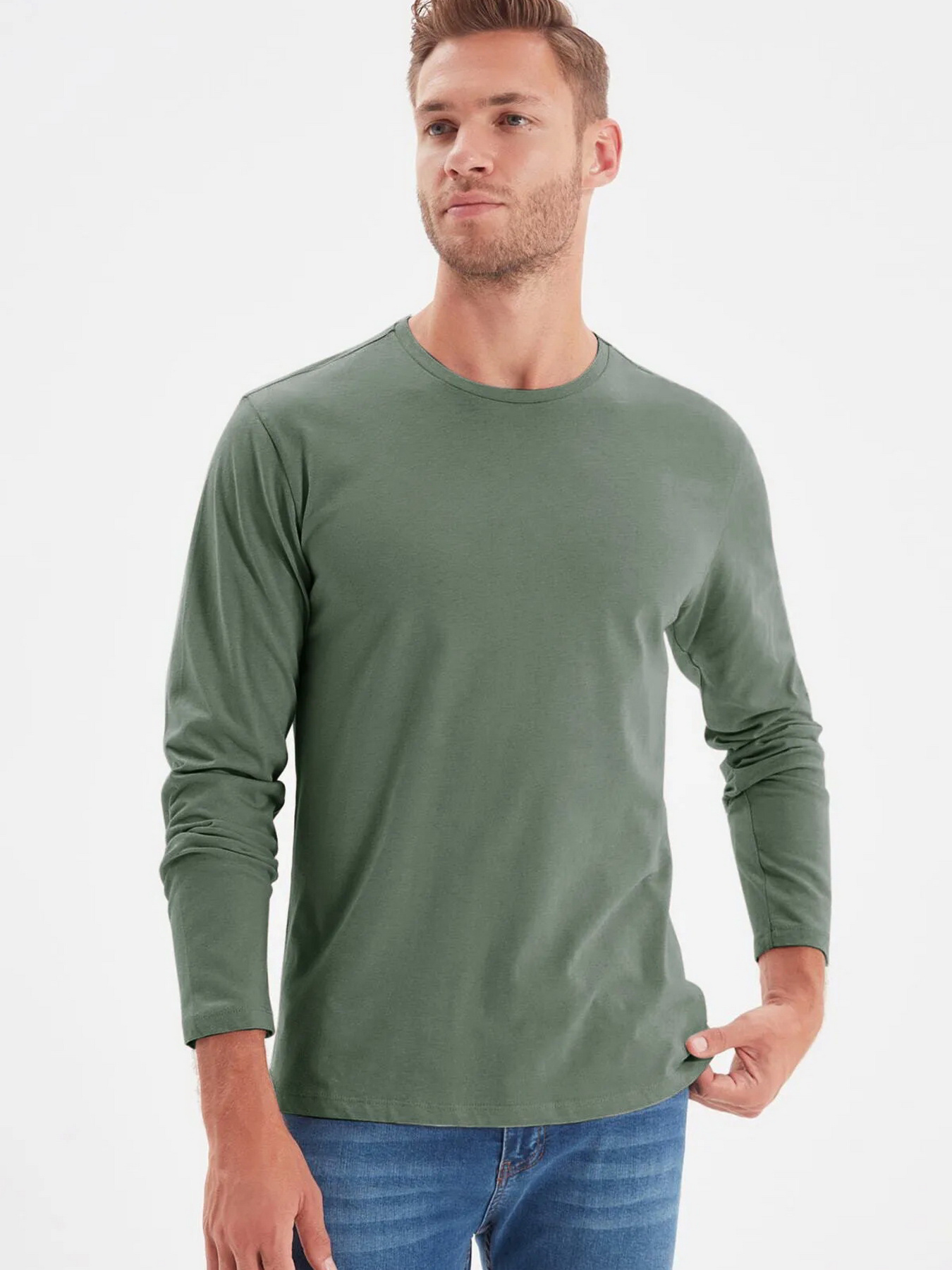 Лонгслів Trendyol модель TMNAW21TS0208/Koyu Yesil Фото