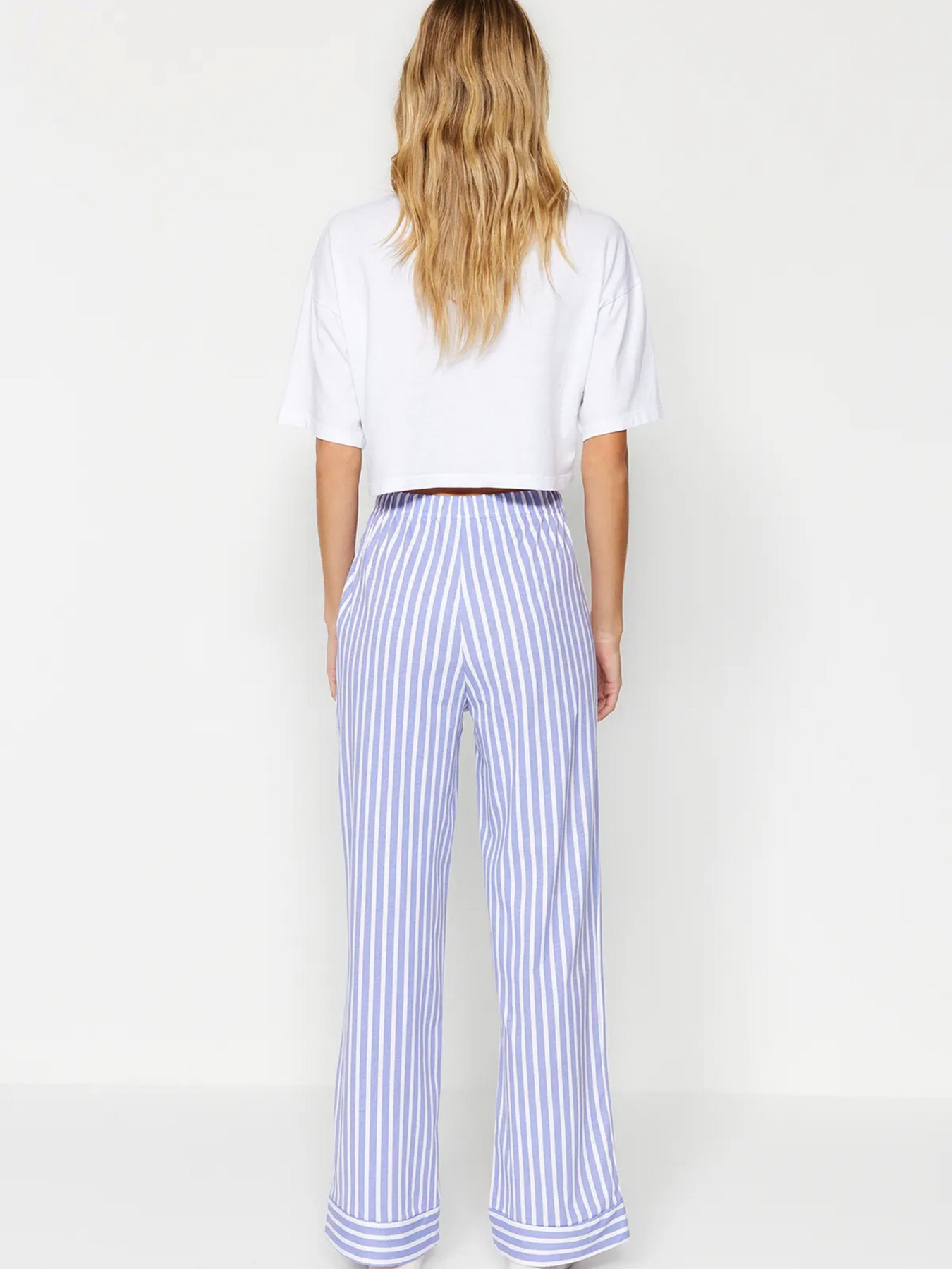 Низ піжами Trendyol модель THMAW24PJ00001/Beyaz-Mavi Фото